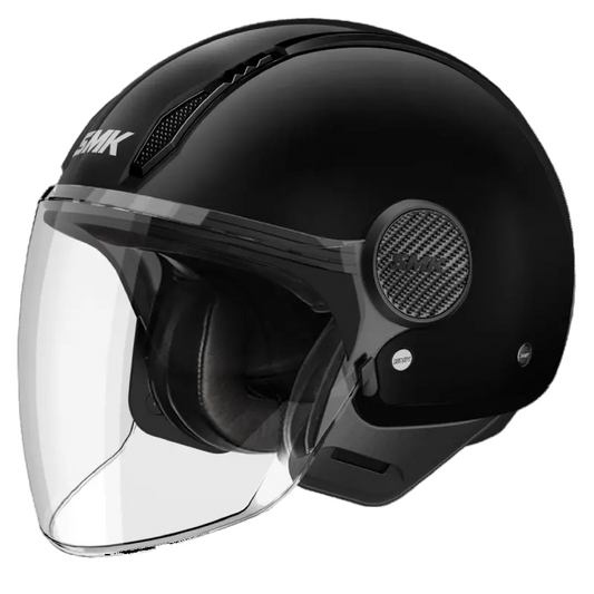 SMK Laminar Gloss Black Half Face Helmet, ISI DOT & Ece 22.06 Certified - GL200