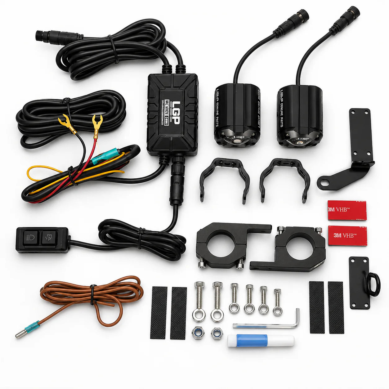 LGP DK150S 70W LED Spotlight for Motorcycles – 7200 Lumens Auxiliary Driving Light, IP68 Waterproof