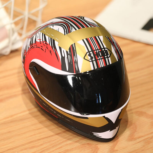 Shoei black gold red Creative Motorcycle Collectible Miniature helmet