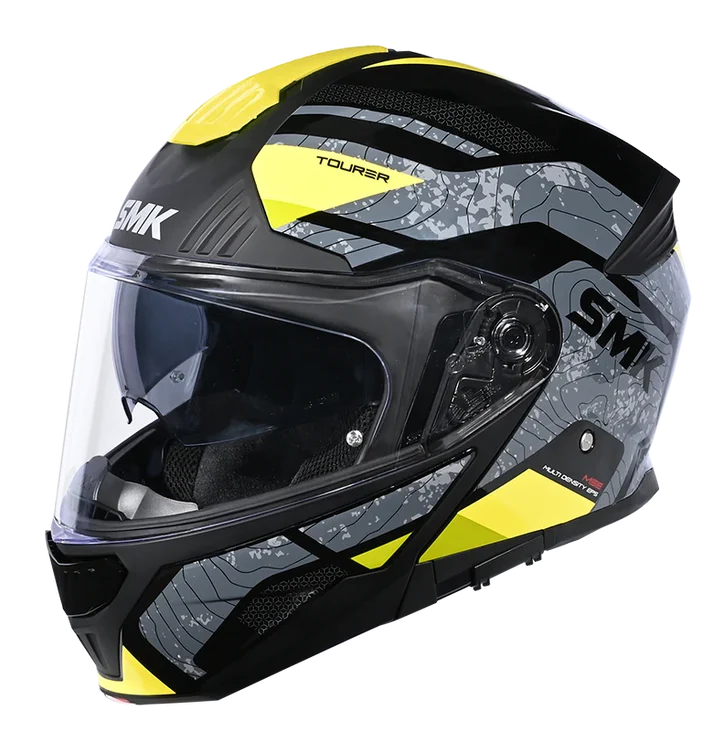 SMK Gullwing Navigator Black Grey Yellow Gloss (GL264) Helmet