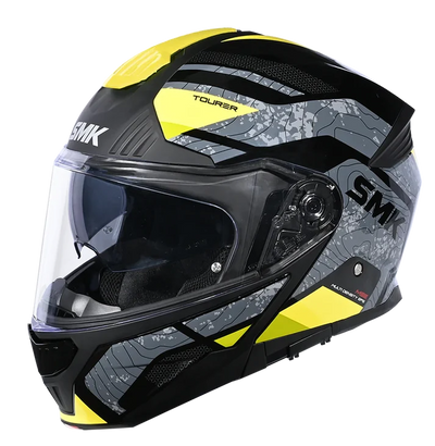 SMK Gullwing Navigator Black Grey Yellow Gloss (GL264) Helmet