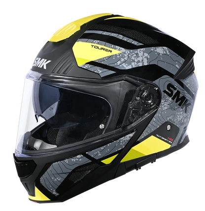 SMK Gullwing Navigator Black Grey Yellow Gloss (GL264) Helmet