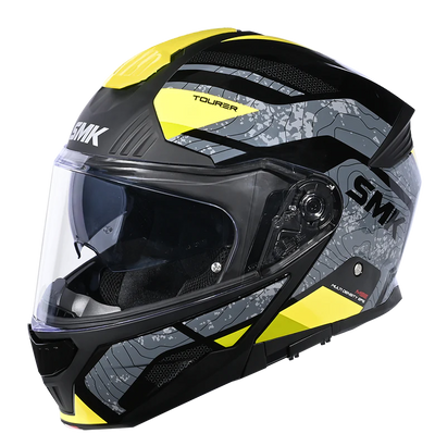 SMK Gullwing Navigator Black Grey Yellow Matt (MA264) Tourer Helmet