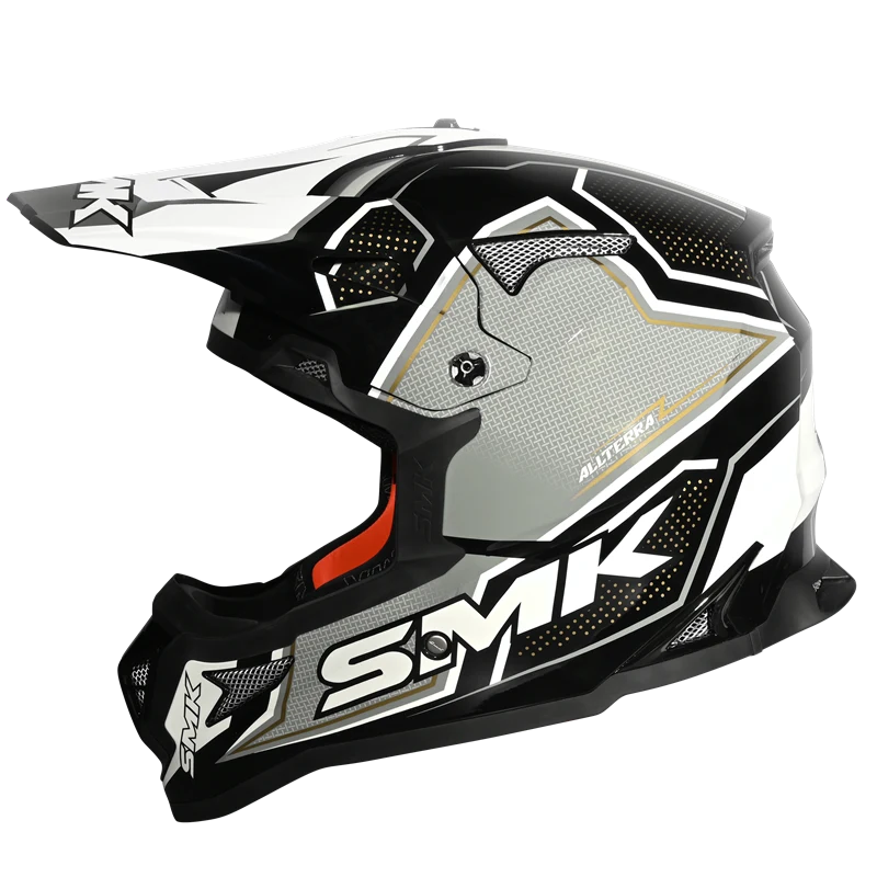 SMK ALLTERRA MAVERIX Motocross Helmet GL261 ( Black Grey ) | ( Glossy )