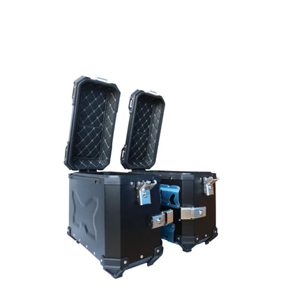 MOTOCARE Aluminium Touring Panniers 36L(each) with brackets | X TYPE  - Set of 2 - Black