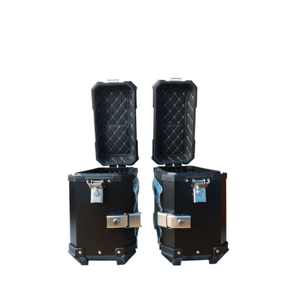 MOTOCARE Aluminium Touring Panniers 36L(each) with brackets | X TYPE  - Set of 2 - Black