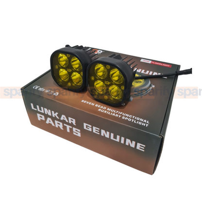 DK 40 SPOTLIGHTS  | White/Yellow | with wiring harness and wireless button switch | 50W | 18 months warranty | Universal for cars and motorcycles | LGP