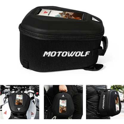 MOTOWOLF Motorcycle Fuel tank Bag MDL0702 | Waterproof | Antislip | For All Motorcycles  - BLACK