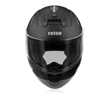 Reise Helden Full Face Riding Helmet | ISI/DOT/ECE Certified | European Design | Bluetooth Ready | Polycarbonate Shell -  Matte Black