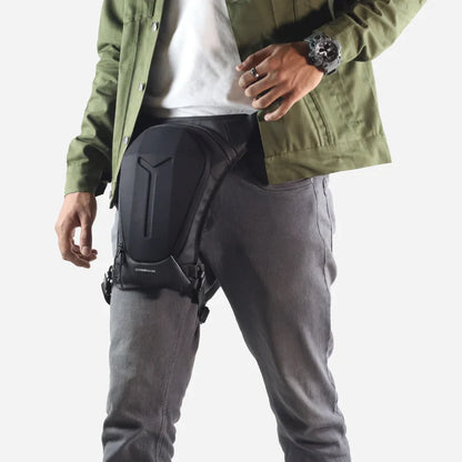 Carbonado Turtle Unisex Waist Bag | Multipurpose Utility Waist Pouch | Cross Body | Strap to Leg or Hip | for Motorcycling, Outdoor, Hiking, Adventure and Travel - BLACK