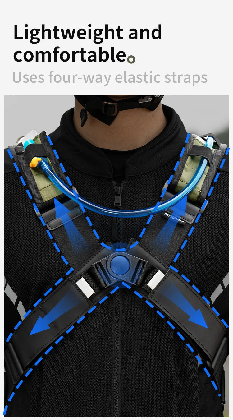 MOTOWOLF MB7 Hydration Backpack( 6l capacity ) with ( 2 ltrs ) bladder | Waterproof | Ideal for motorcycle riders | 2025 Edition - Army Green