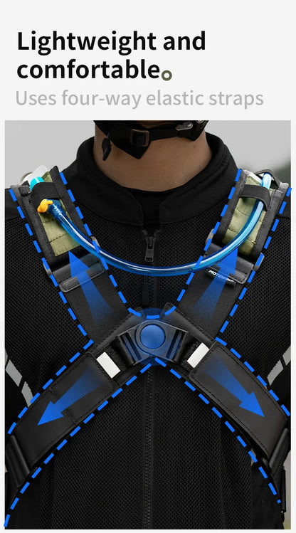 MOTOWOLF MB7 Hydration Backpack( 6l capacity ) with ( 2 ltrs ) bladder | Waterproof | Ideal for motorcycle riders | 2025 Edition - Army Green