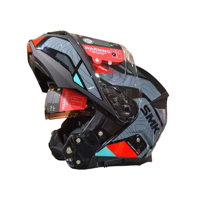 SMK Gullwing Navigator Black Grey Red Gloss (GL263) Tourer Helmet