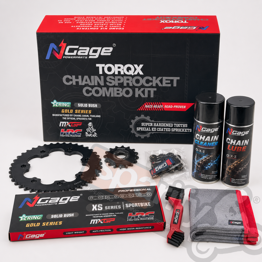 NGage TORQX Gold Series Star-Ring Chain Sprocket Combo Kit for Royal Enfield Interceptor 650 & Continental GT 650 - COMBO