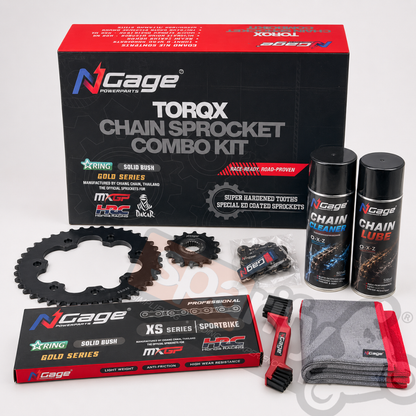 NGage TORQX Gold Series Star-Ring Chain Sprocket Combo Kit for Royal Enfield Interceptor 650 & Continental GT 650 - COMBO