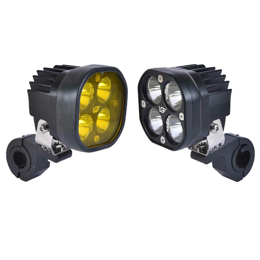 DK 40 SPOTLIGHTS  | White/Yellow | with wiring harness and wireless button switch | 50W | 18 months warranty | Universal for cars and motorcycles | LGP