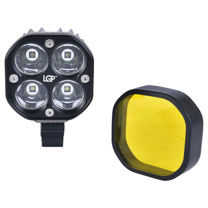 DK 40 SPOTLIGHTS  | White/Yellow | with wiring harness and wireless button switch | 50W | 18 months warranty | Universal for cars and motorcycles | LGP