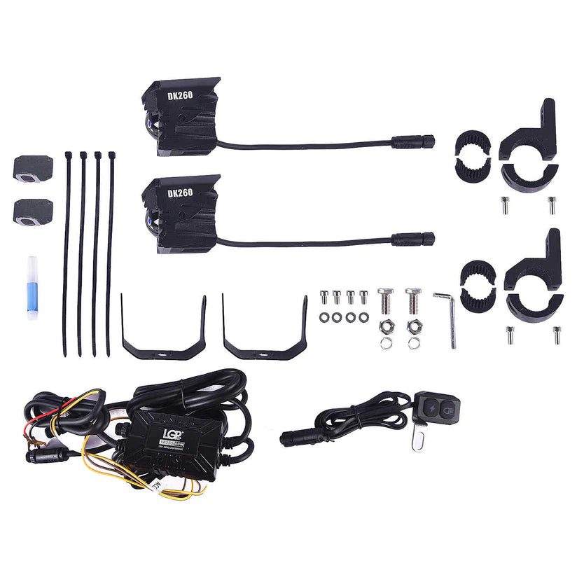 LGP FOG LAMP DK260 WITH WIRING HARNESS AND WIRED SWITCH FOR ALL BIKES | 18 MONTHS WARRANTY