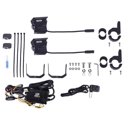 LGP FOG LAMP DK260 WITH WIRING HARNESS AND WIRED SWITCH FOR ALL BIKES | 18 MONTHS WARRANTY