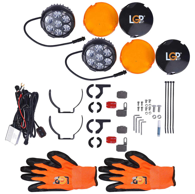 DK80 PRO HIGH POWER SPOTLIGHT | 160W |  Ultra Wide Driving Fog Lights | White/Yellow | with wiring harness and Intelligent wireless button switch | 18 months warranty | LGP