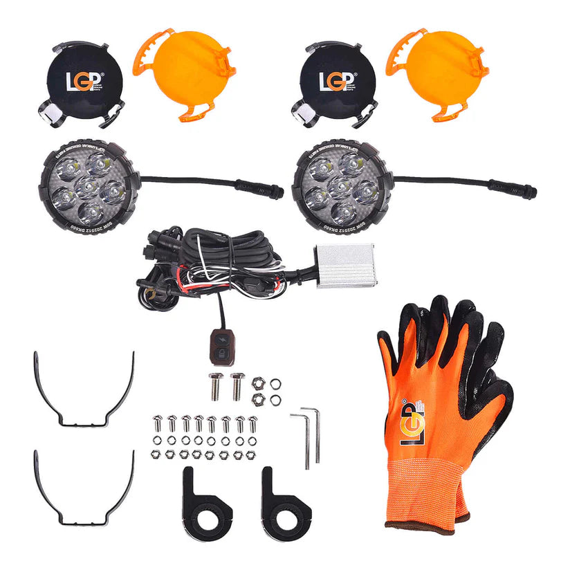 DK 660 Little Monster |  Ultra Wide Driving Fog Lights | White/Yellow | with wiring harness and Intelligent wireless button switch | 90W | 18 months warranty | LGP