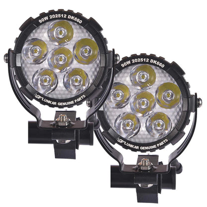 DK 660 Little Monster |  Ultra Wide Driving Fog Lights | White/Yellow | with wiring harness and Intelligent wireless button switch | 90W | 18 months warranty | LGP