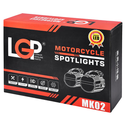 MK02 Spotlight | IP67 waterproof | auxiliary lights with with harness | compatible for all motorcycles and cars - premium by LGP (18 months warranty)
