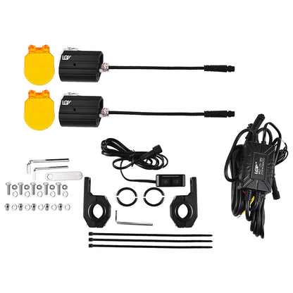 MK02 Spotlight | IP67 waterproof | auxiliary lights with with harness | compatible for all motorcycles and cars - premium by LGP (18 months warranty)