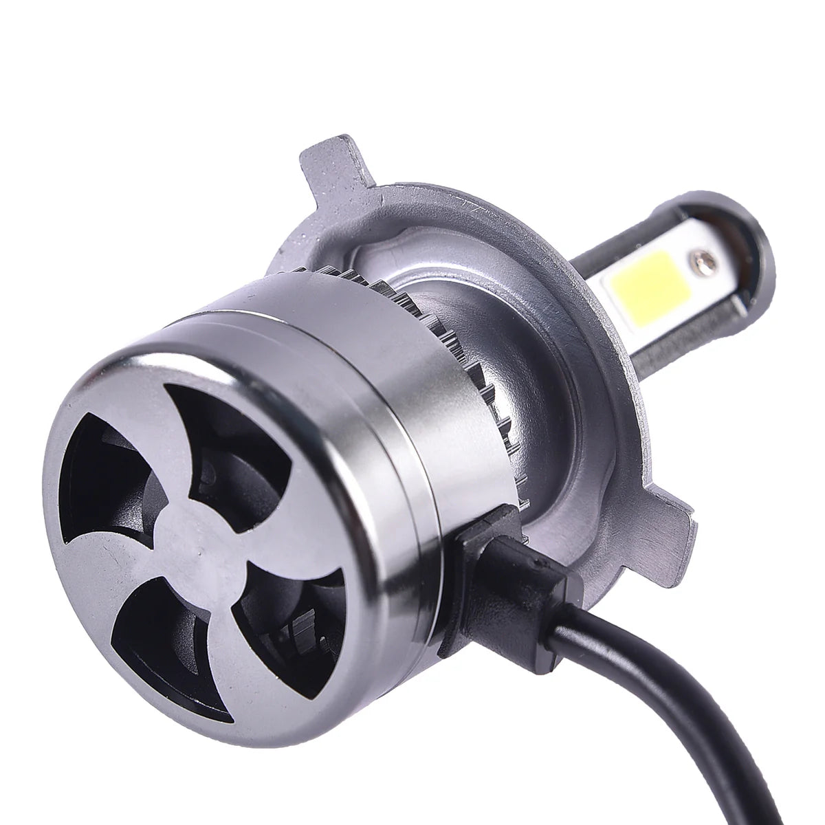 LGP AC/DC 12V to 80V H4 LED  Headlight Bulb with Cooling Fan Head Light Kit (50W White)- UNIVERSAL Only for Bike ( 1 YEAR WARRANTY )