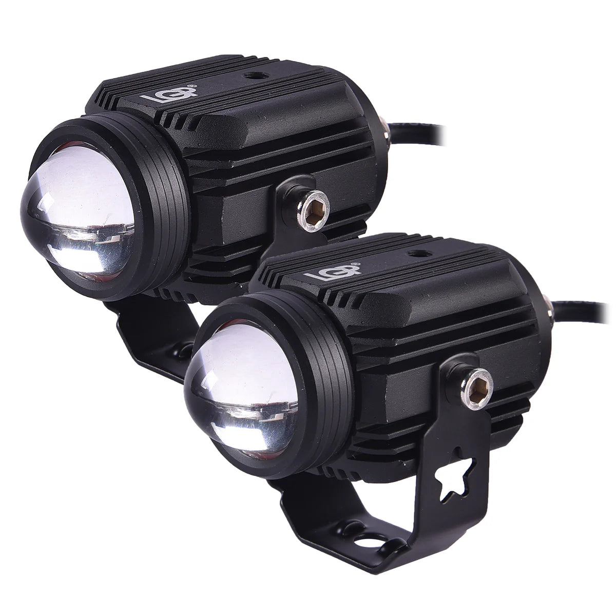 LGP DK16 auxiliary lights with wireless spotlight switch harness and clamps 45W ( 12V-30V) compatible for all motorcycles and cars