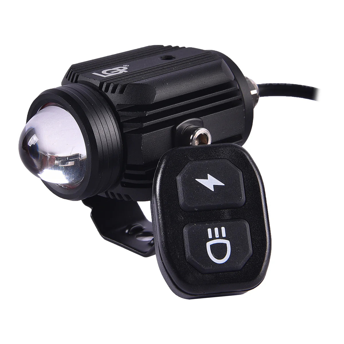 LGP DK16 auxiliary lights with wireless spotlight switch harness and clamps 45W ( 12V-30V) compatible for all motorcycles and cars