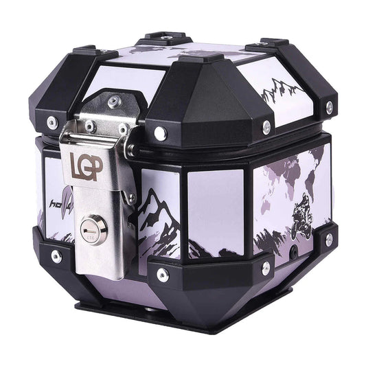 LGP 5 litres aluminium top box with adventure graphics premium