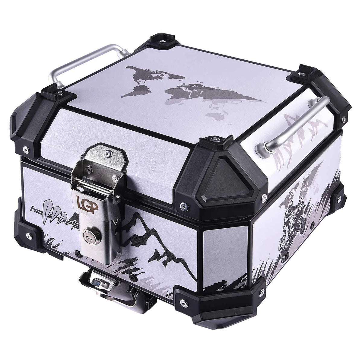 LGP 18 litres aluminium top box with adventure graphics universal 2.0 ( fits all motorcycles )