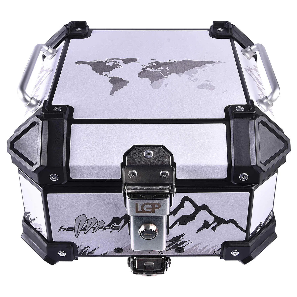 LGP 18 litres aluminium top box with adventure graphics universal 2.0 ( fits all motorcycles )