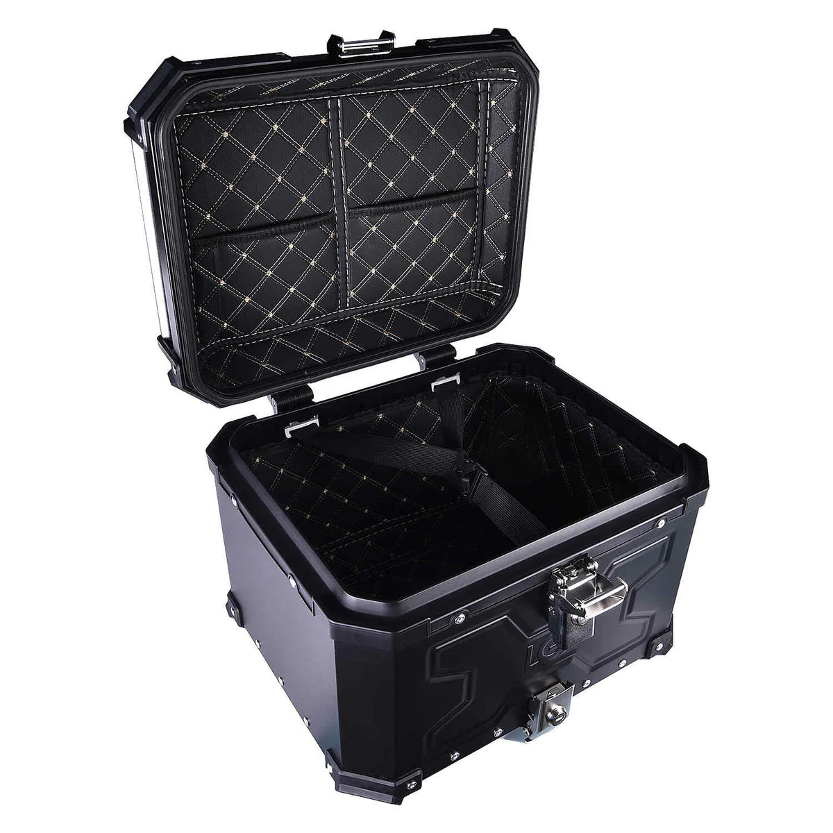 LGP Premium ( Double X V2 )Aluminium Top Box 45L - BLACK ( COMPATIBLE FOR ALL MOTORCYCLE ) - 1 YEAR WARRANTY