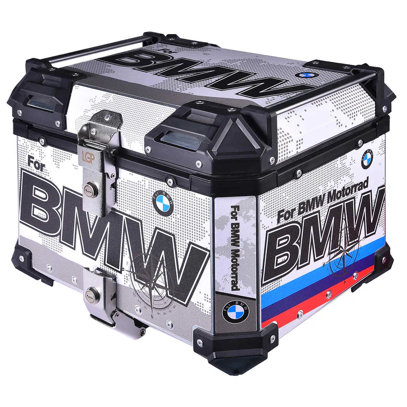 HYPER TOURER COMBO - LGP Aluminium touring panniers with top box (38L+38L+45L= 121 liters) - Set of 2 - BMW Graphics