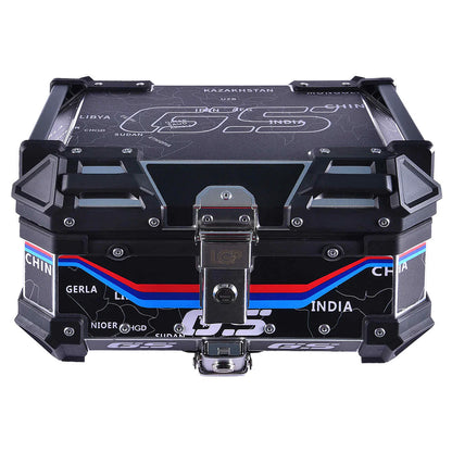 Wanderer GS LGP 25 litres | Inspired by International Moto Tourers aluminium top box | BLACK ( fits all motorcycles ) - 1 YEAR WARRANTY ( FREE CUSHION PAD INCLUDED )