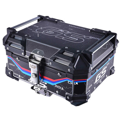 Wanderer GS LGP 25 litres | Inspired by International Moto Tourers aluminium top box | BLACK ( fits all motorcycles ) - 1 YEAR WARRANTY ( FREE CUSHION PAD INCLUDED )