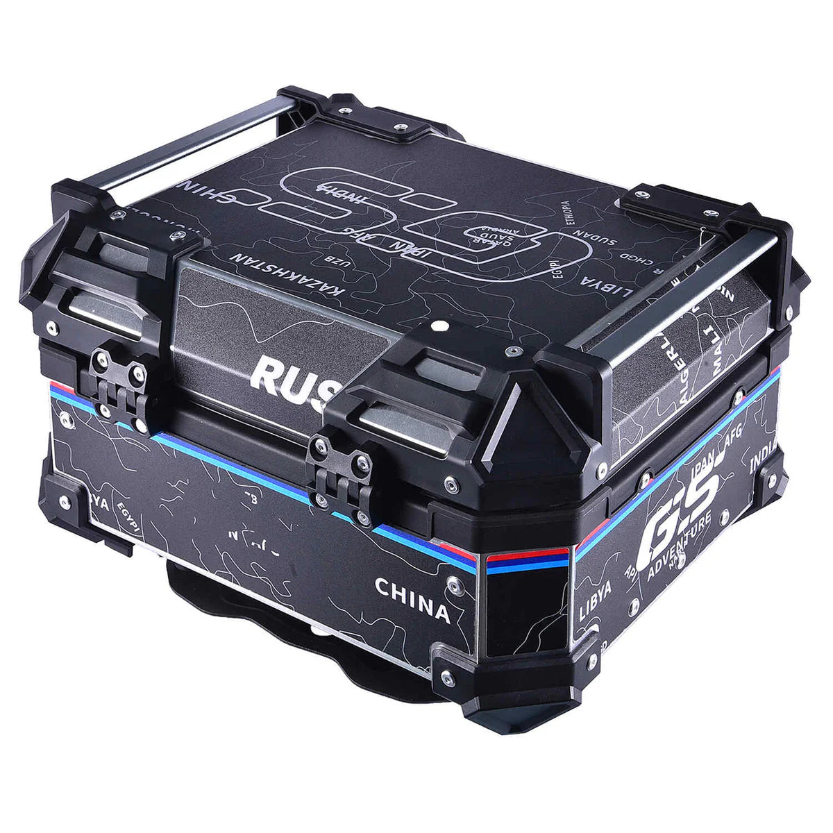 Wanderer GS LGP 25 litres | Inspired by International Moto Tourers aluminium top box | BLACK ( fits all motorcycles ) - 1 YEAR WARRANTY ( FREE CUSHION PAD INCLUDED )