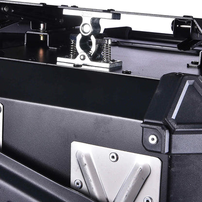 JB RACING litres | armoured aluminium alloy top box | Waterproof | BLACK ( fits all motorcycles ) - FREE BACKREST CUSHION PAD