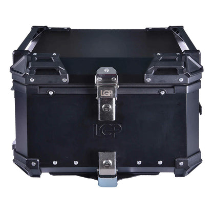 Trolley Top Box 2.0 | LGP -55L Premium fits all motorcycle  | Movable wheels | Quick Release - BLACK (free backrest cushion pad)