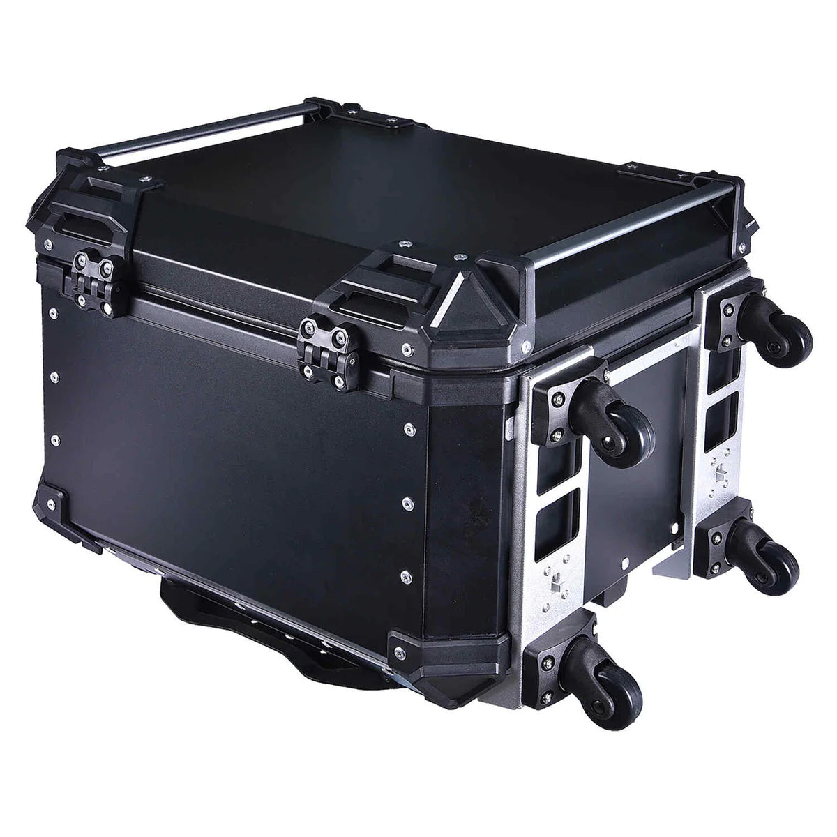 Trolley Top Box 2.0 | LGP -55L Premium fits all motorcycle  | Movable wheels | Quick Release - BLACK (free backrest cushion pad)