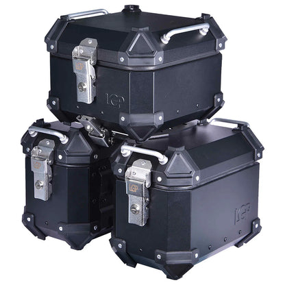 LGP SET OF 3 TOP BOX WITH PANNIERS SET 16+16+18 BLACK PLANE - COMBO