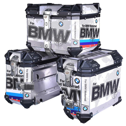 HYPER TOURER COMBO - LGP Aluminium touring panniers with top box (38L+38L+45L= 121 liters) - Set of 2 - BMW Graphics