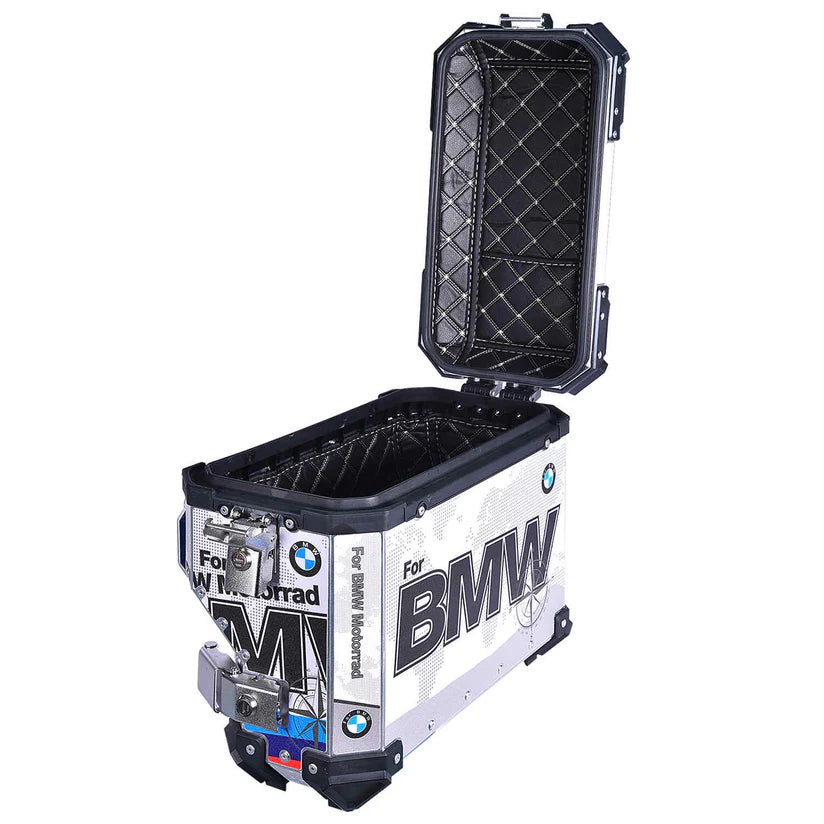 HYPER TOURER COMBO - LGP Aluminium touring panniers with top box (38L+38L+45L= 121 liters) - Set of 2 - BMW Graphics