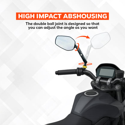 SPIKI ( NOMAD SERIES ) Adventure 3.0 Motorcycle Mirrors | 360° Rotatable Universal Side Mirrors for Road & Off-Road Riding