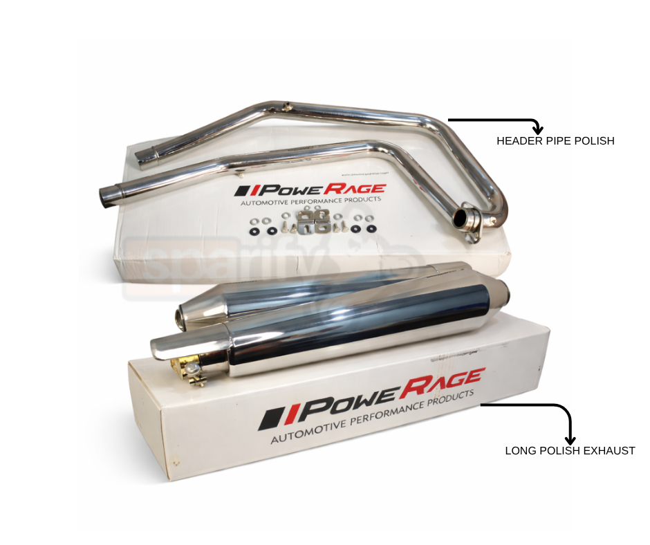 RE Interceptor 650 / Continental GT 650 |  PoweRage Full System Exhaust Combo | (Polish Headers + Long Slip-On Exhaust | Stainless Steel | Performance Upgrade)