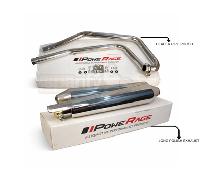 RE Interceptor 650 / Continental GT 650 |  PoweRage Full System Exhaust Combo | (Polish Headers + Long Slip-On Exhaust | Stainless Steel | Performance Upgrade)
