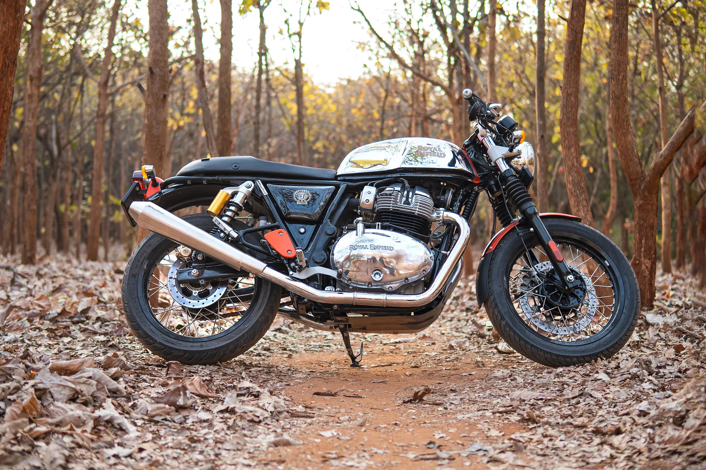 RE Interceptor 650 / Continental GT 650 – Brushed Steel Finish Matte (Long Type) PoweRage Performance Slip on Exhaust