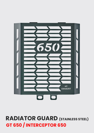 GT 650 / INTERCEPTOR 650 RADIATOR GAURD SS - SB 978 | HT EXHAUST ( BLACK)